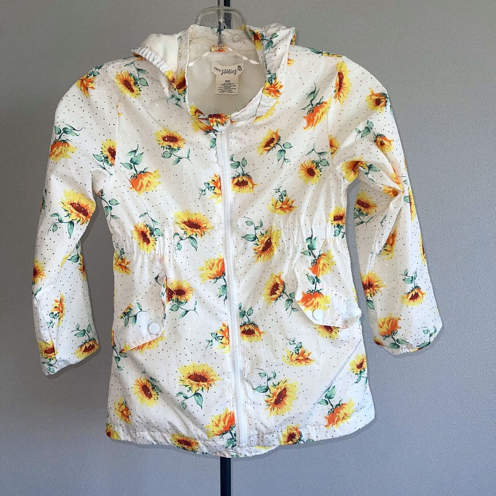 Darling Sweet Stories Sunflower Jacket Girls Size 6X Spring Flowers